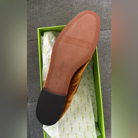 NWT NIB Sam Edelman Loraine Velvet Flat Cocoa Bronze Gold Hardware Size 8 - Picture 7 of 9